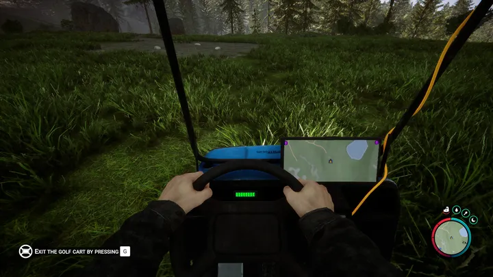 A view from the driver's seat in Sons of the Forest