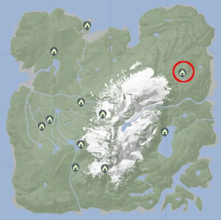 Sons of the Forest map Cave F artifact location
